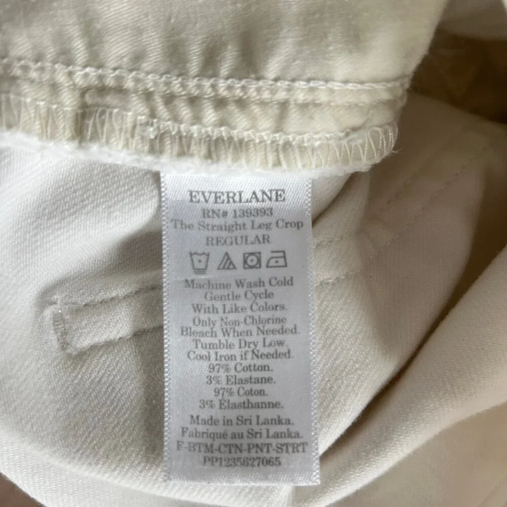 Everlane The Straight Leg Crop Pants Bone White Women's Size 6 - Picture 12 of 12